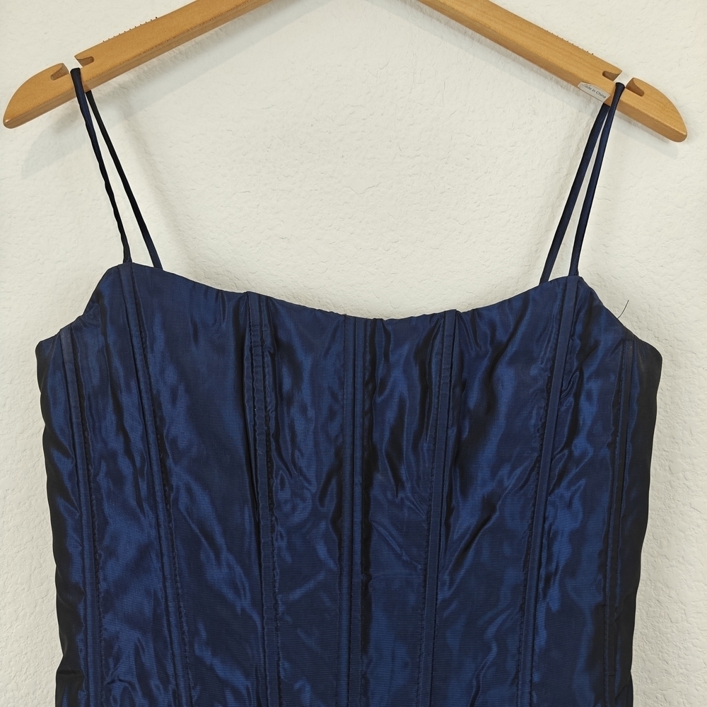 Gunne Sax Vintage 80s 90s Blue Iridescent Corset Princess Halloween Dress Small - Picture 6 of 11